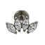 AAB Co G23 titanium internal thread labret with triple marquise CZ design in silver finish
