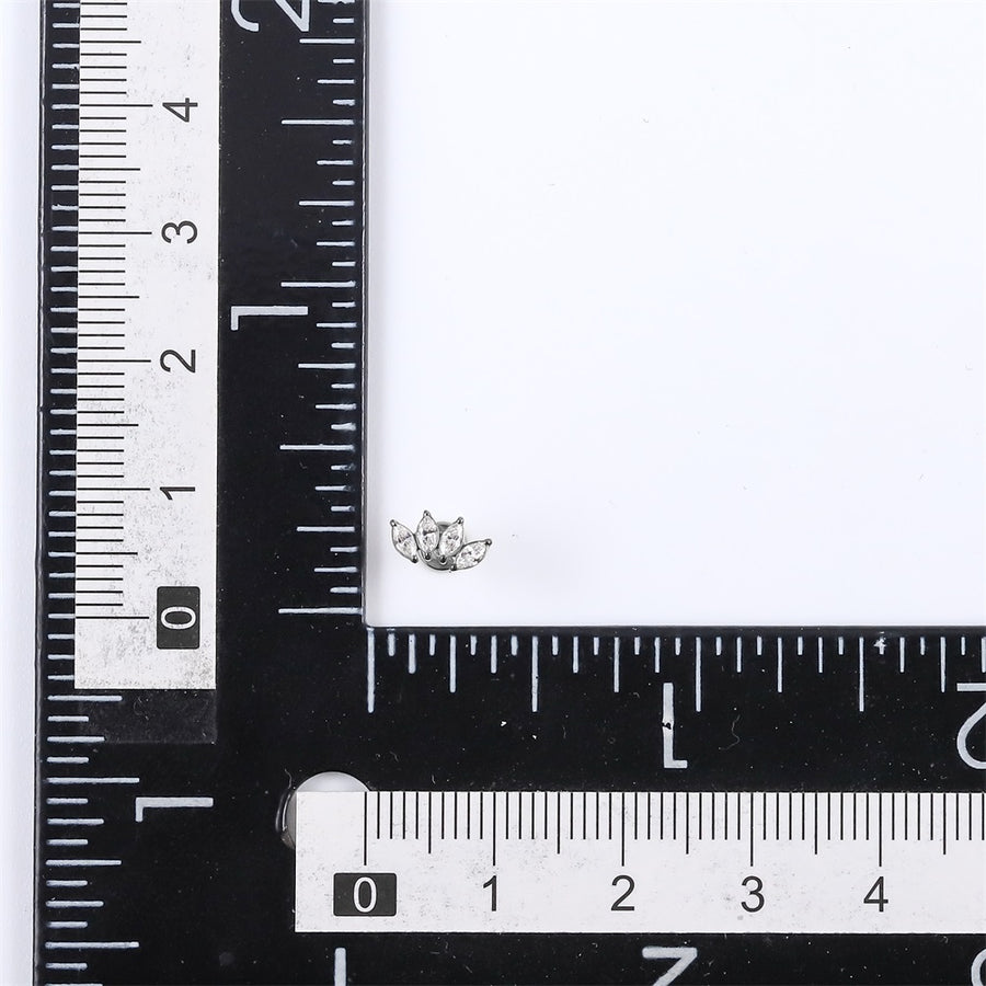 ADLBJ36 G-23 TITANIUM INTERNAL THREAD LABRET WITH CZ
