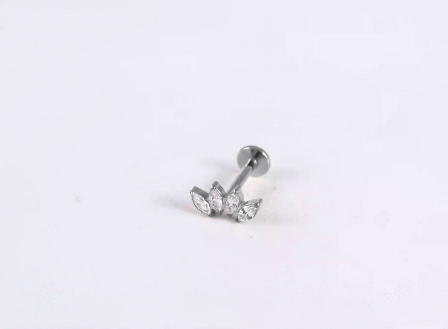 ADLBJ36 G-23 TITANIUM INTERNAL THREAD LABRET WITH CZ