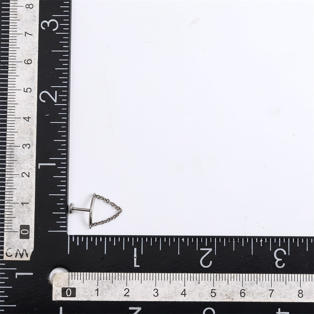ADLBS11 G-23 TITANIUM INTERNAL THREAD LABRET WITH BAR CHAIN