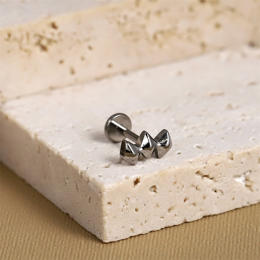 ADLBS12 G-23 TITANIUM INTERNAL THREAD LABRET WITH 3 DIA-SQUARE SHAPE