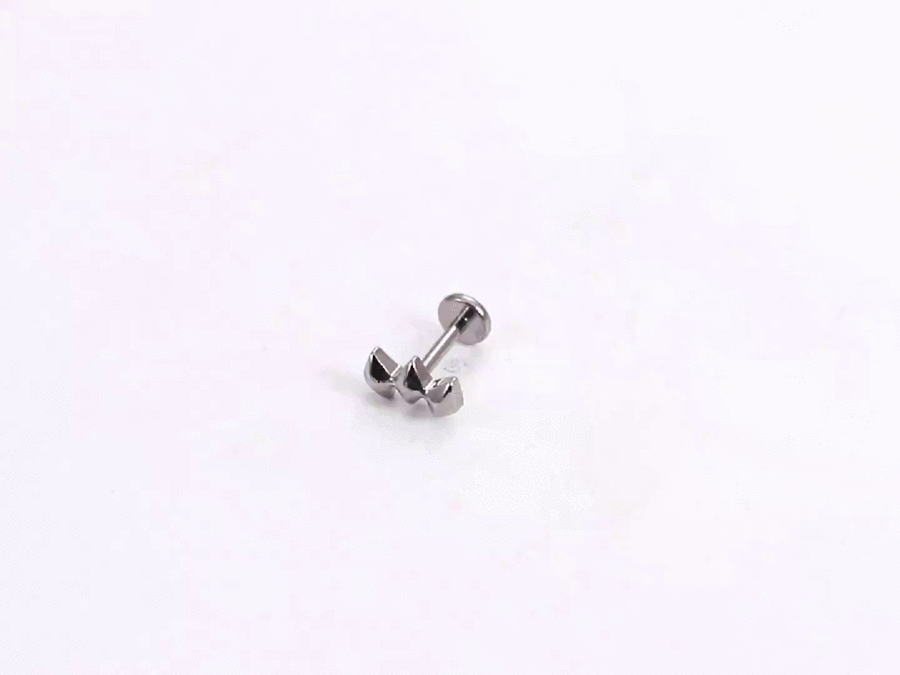 ADLBS12 G-23 TITANIUM INTERNAL THREAD LABRET WITH 3 DIA-SQUARE SHAPE