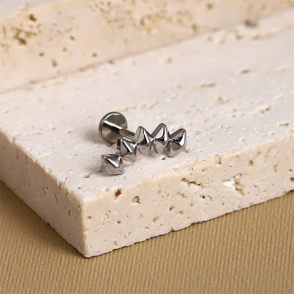 ADLBS13 G-23 TITANIUM INTERNAL THREAD LABRET WITH 5 DIA-SQUARE SHAPE