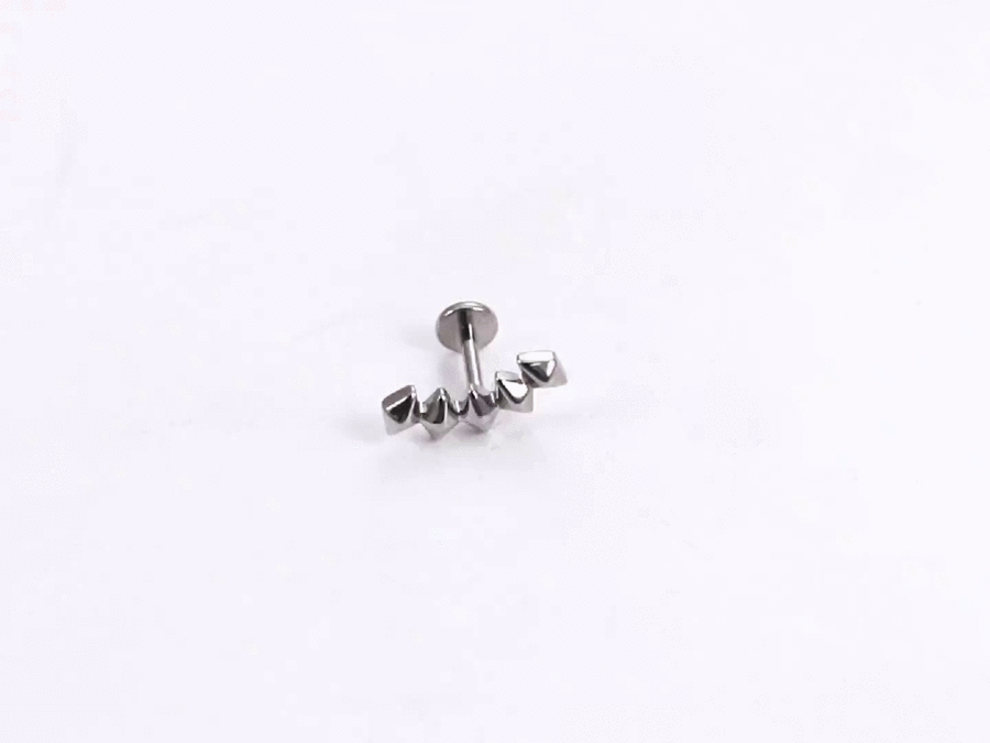 ADLBS13 G-23 TITANIUM INTERNAL THREAD LABRET WITH 5 DIA-SQUARE SHAPE