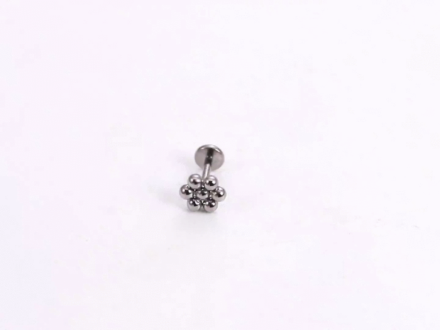 ADLBS16 G-23 TITANIUM INTERNAL THREAD LABRET WITH FLOWER DESIGN
