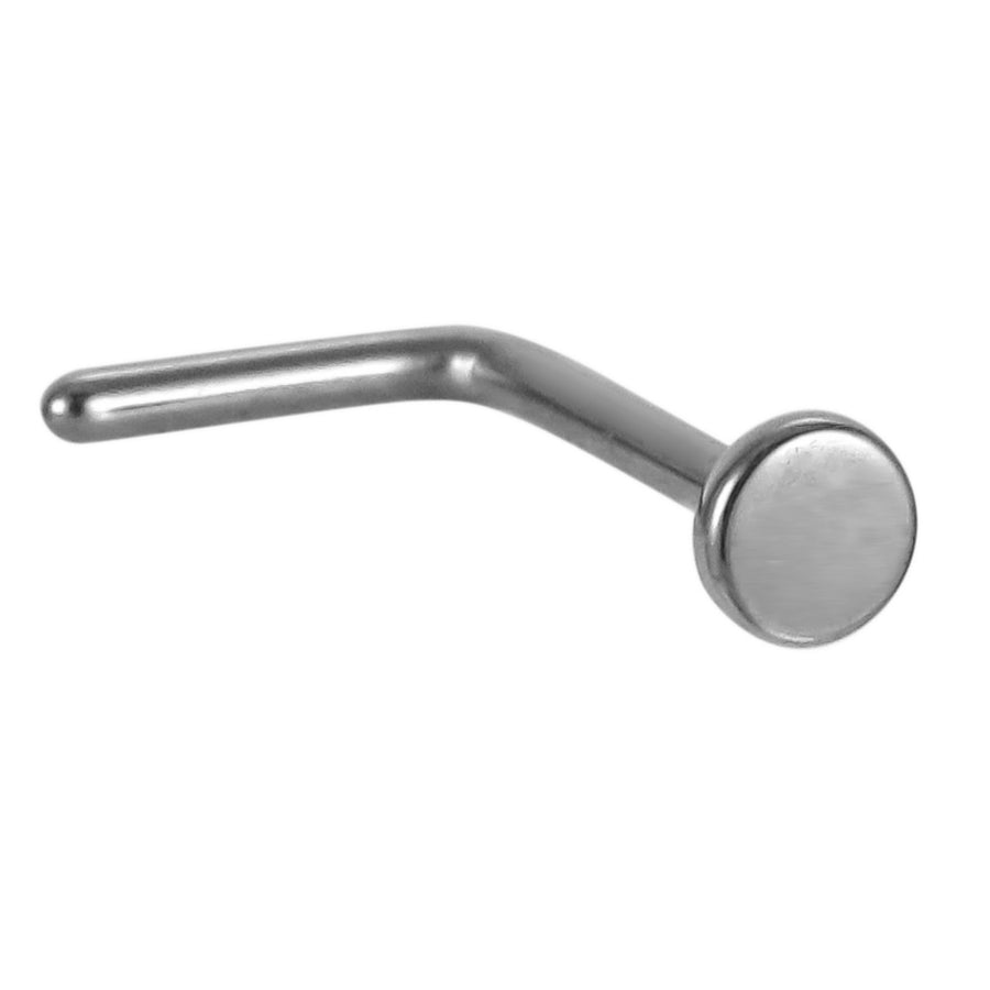 BBN28 STAINLESS STEEL L-SHAPE NOSE STUD WITH ROUND SHAPE