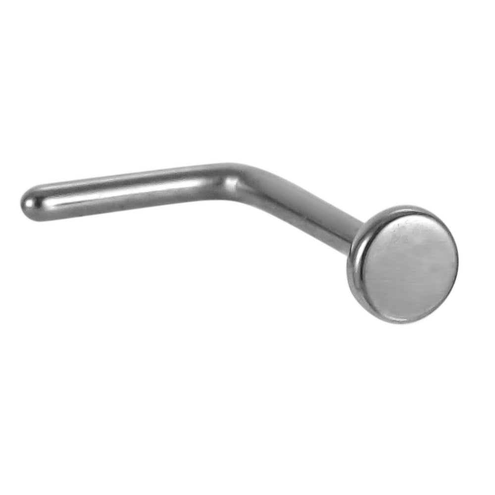 BBN28 STAINLESS STEEL L-SHAPE NOSE STUD WITH ROUND SHAPE