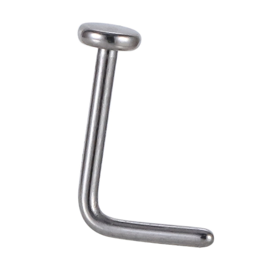 BBN28 STAINLESS STEEL L-SHAPE NOSE STUD WITH ROUND SHAPE