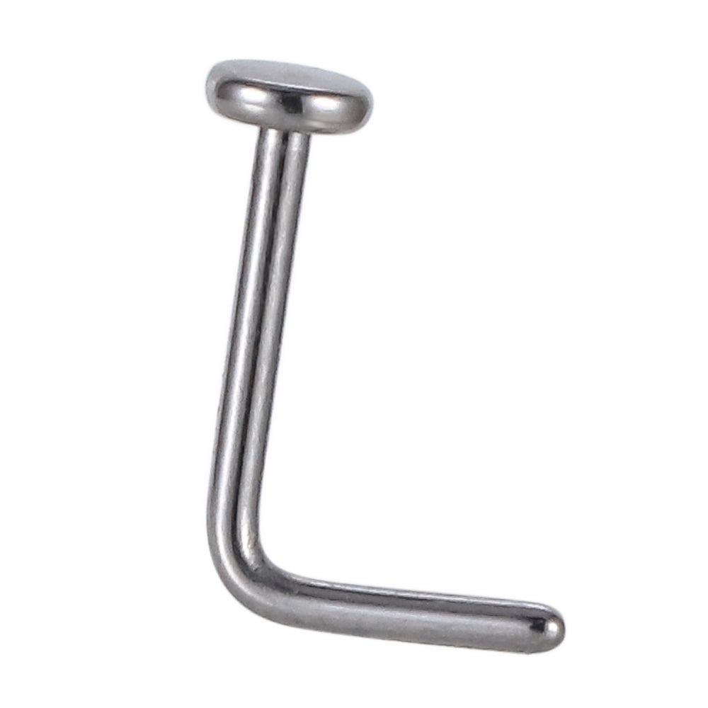 BBN28 STAINLESS STEEL L-SHAPE NOSE STUD WITH ROUND SHAPE