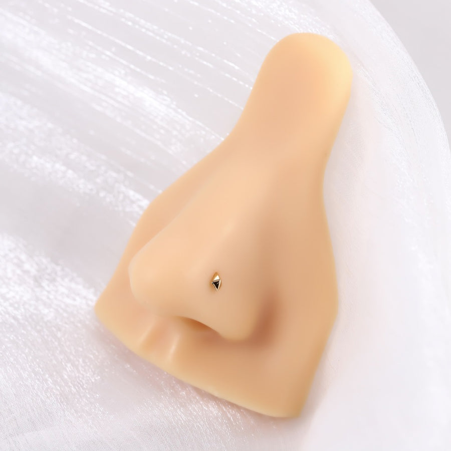 BBN29 STAINLESS STEEL L-SHAPE NOSE STUD WITH RHOMBUS DESIGN