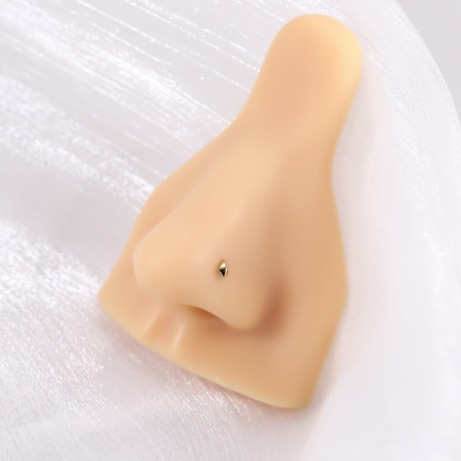 BBN29 STAINLESS STEEL L-SHAPE NOSE STUD WITH RHOMBUS DESIGN