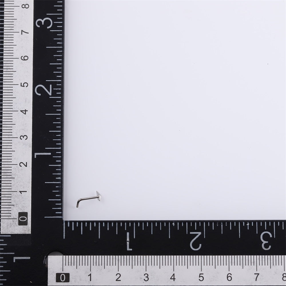 BBN29 STAINLESS STEEL L-SHAPE NOSE STUD WITH RHOMBUS DESIGN