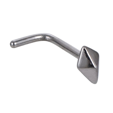 BBN29 STAINLESS STEEL L-SHAPE NOSE STUD WITH RHOMBUS DESIGN
