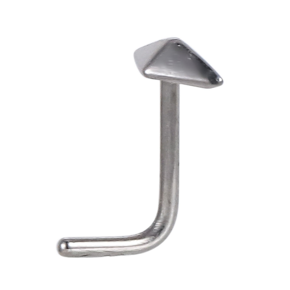 BBN29 STAINLESS STEEL L-SHAPE NOSE STUD WITH RHOMBUS DESIGN