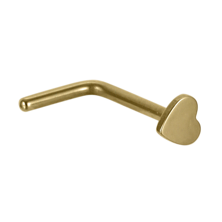 BBN30 STAINLESS STEEL L-SHAPE NOSE STUD WITH HEART DESIGN