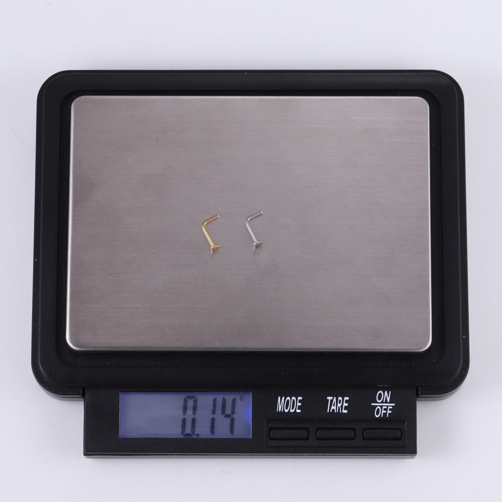 BBN30 STAINLESS STEEL L-SHAPE NOSE STUD WITH HEART DESIGN