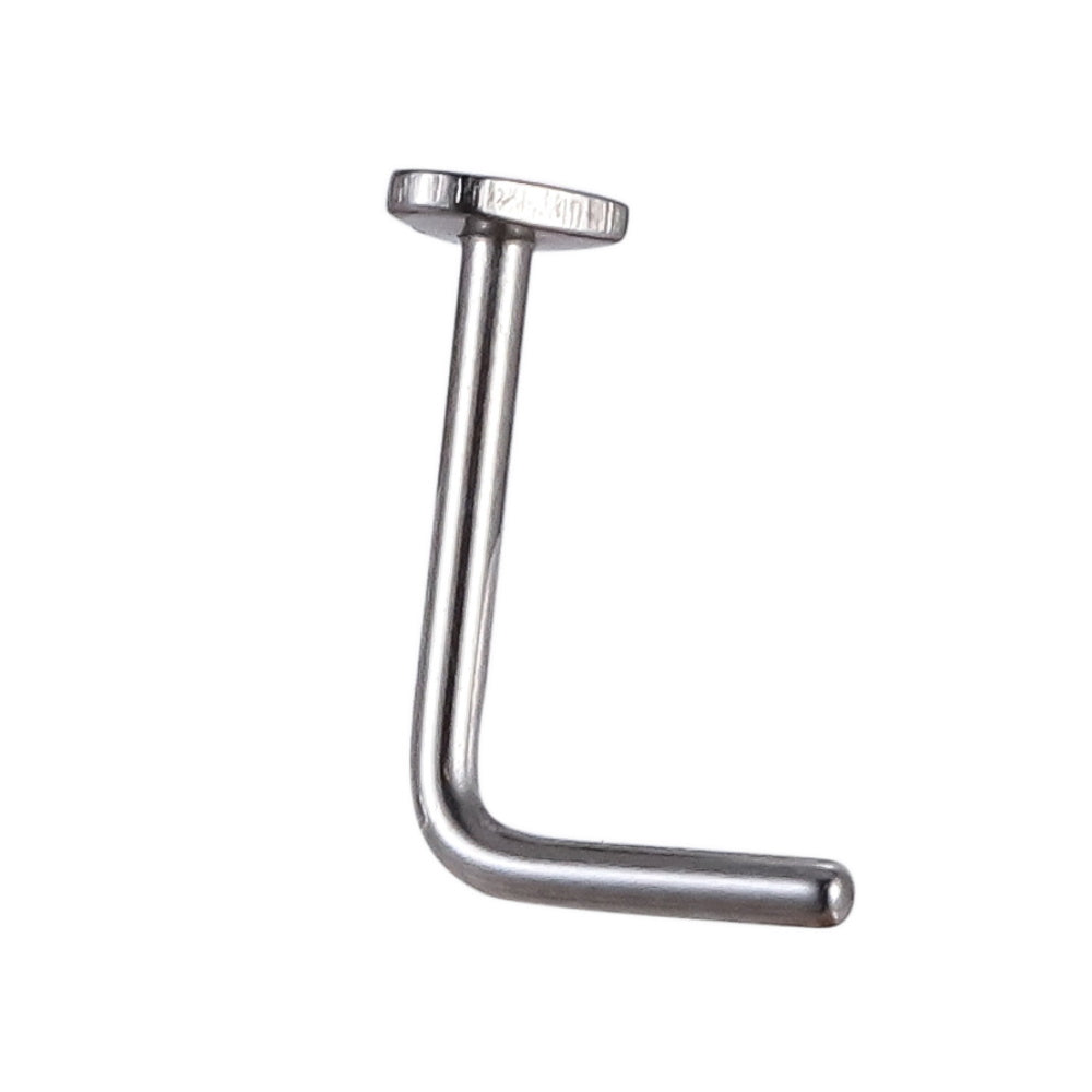 BBN30 STAINLESS STEEL L-SHAPE NOSE STUD WITH HEART DESIGN