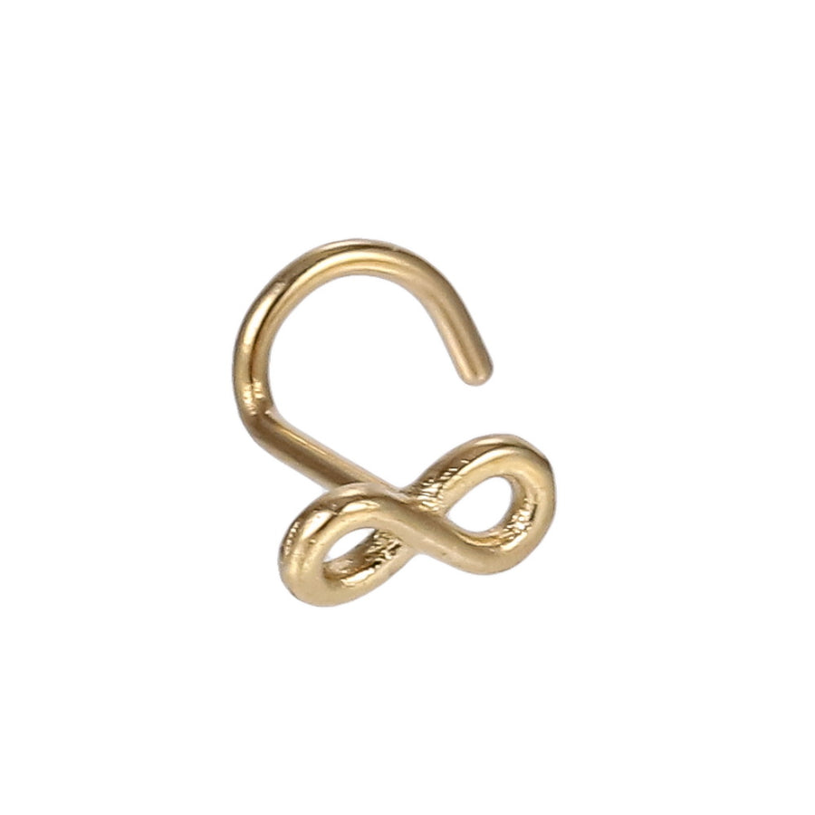 BBN31 STAINLESS STEEL L-SHAPE NOSE STUD WITH INFINITY DESIGN