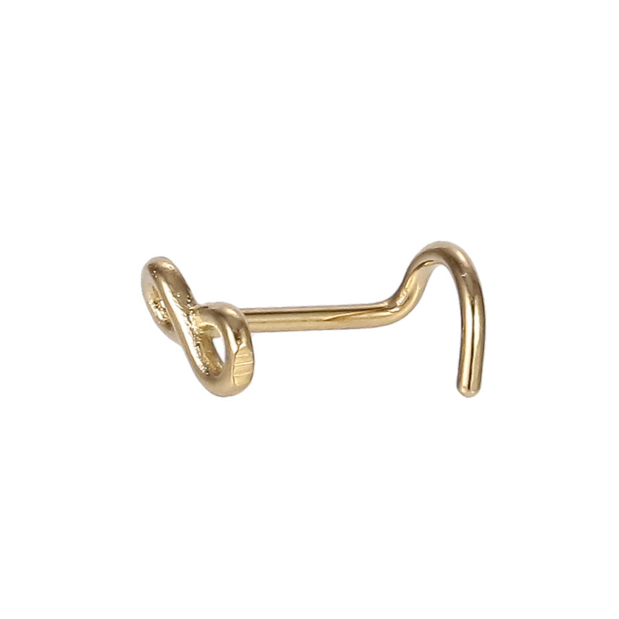 BBN31 STAINLESS STEEL L-SHAPE NOSE STUD WITH INFINITY DESIGN
