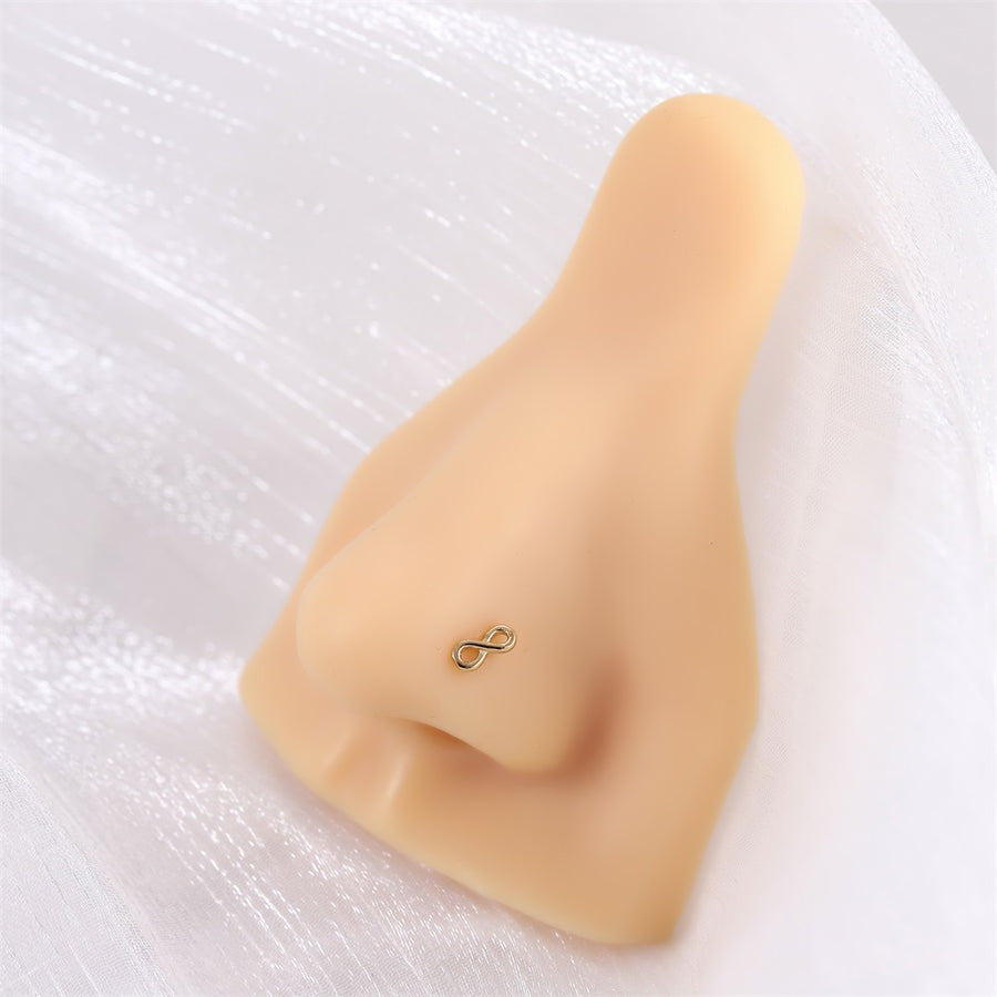 BBN31 STAINLESS STEEL L-SHAPE NOSE STUD WITH INFINITY DESIGN
