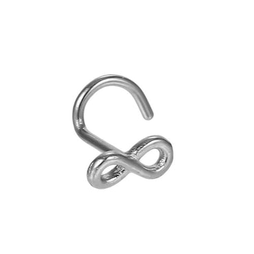 BBN31 STAINLESS STEEL L-SHAPE NOSE STUD WITH INFINITY DESIGN