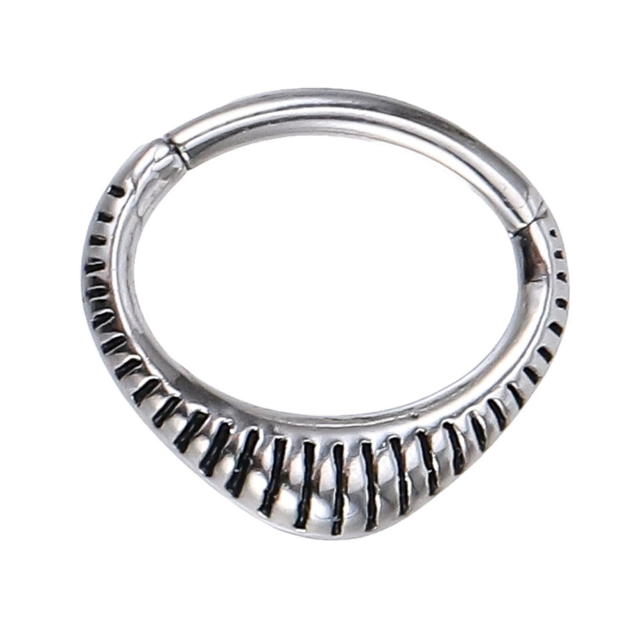 AAB Co stainless steel hinged BCR with line design in black oil finish
