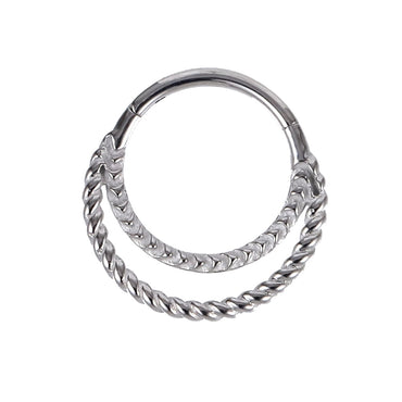 AAB Co stainless steel hinged BCR with rope design piercing ring
