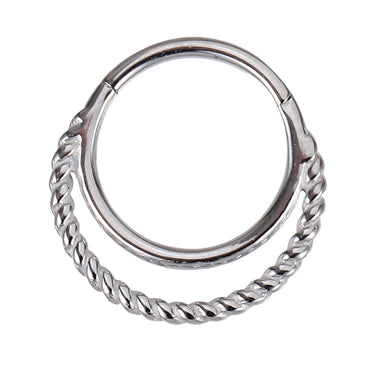 AAB Co stainless steel hinged BCR with rope design piercing ring
