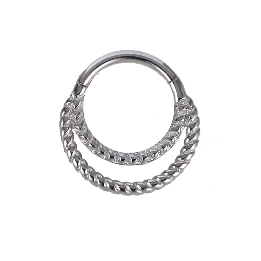 AAB Co stainless steel hinged BCR with rope design piercing ring
