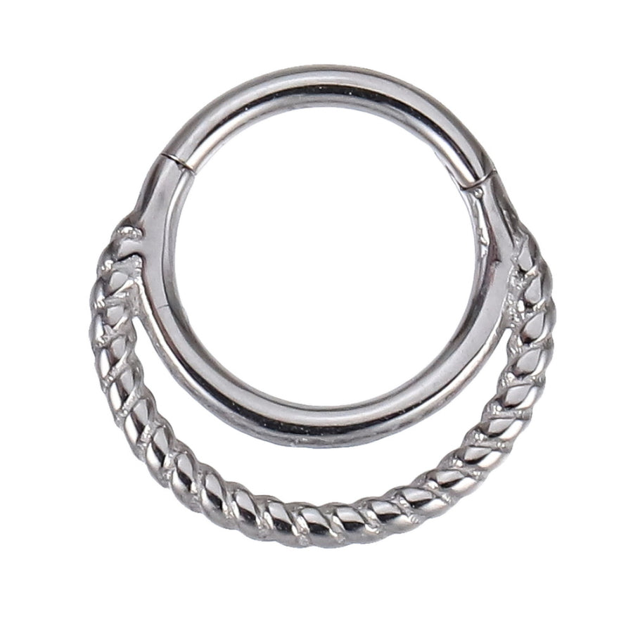AAB Co stainless steel hinged BCR with rope design piercing ring
