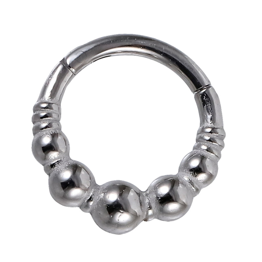 AAB Co stainless steel hinged BCR with ball and line design
