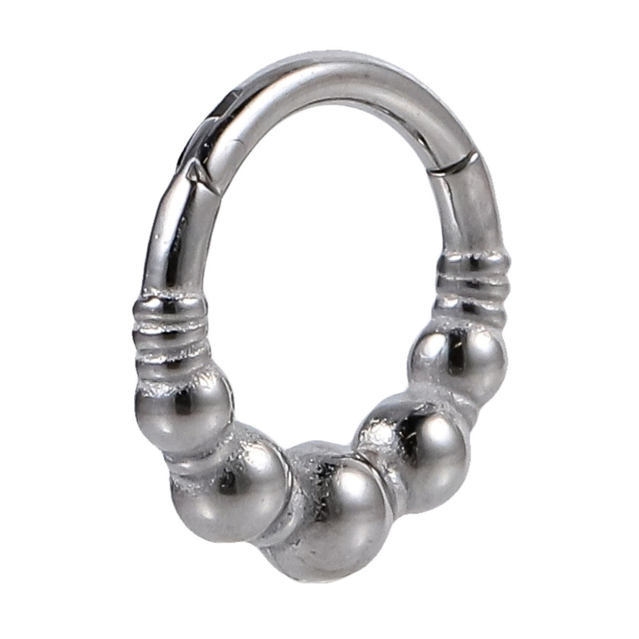 AAB Co stainless steel hinged BCR with ball and line design
