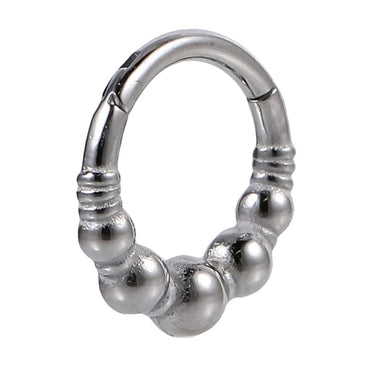 AAB Co stainless steel hinged BCR with ball and line design
