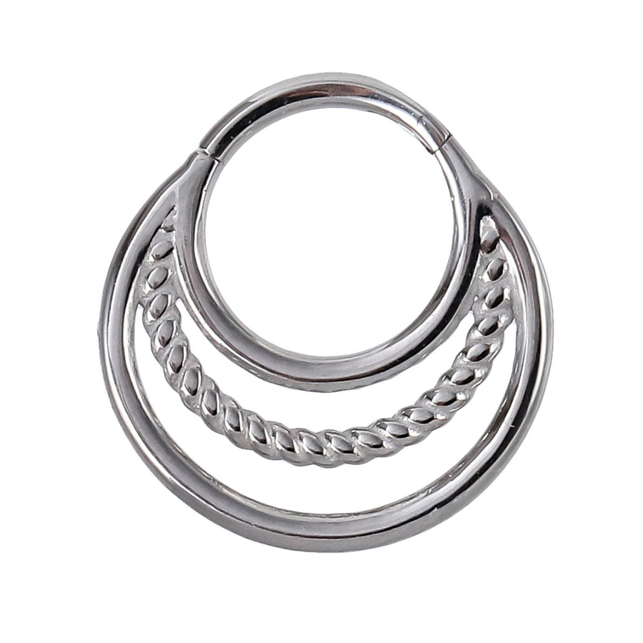 AAB Co stainless steel hinged BCR with rope and beads design
