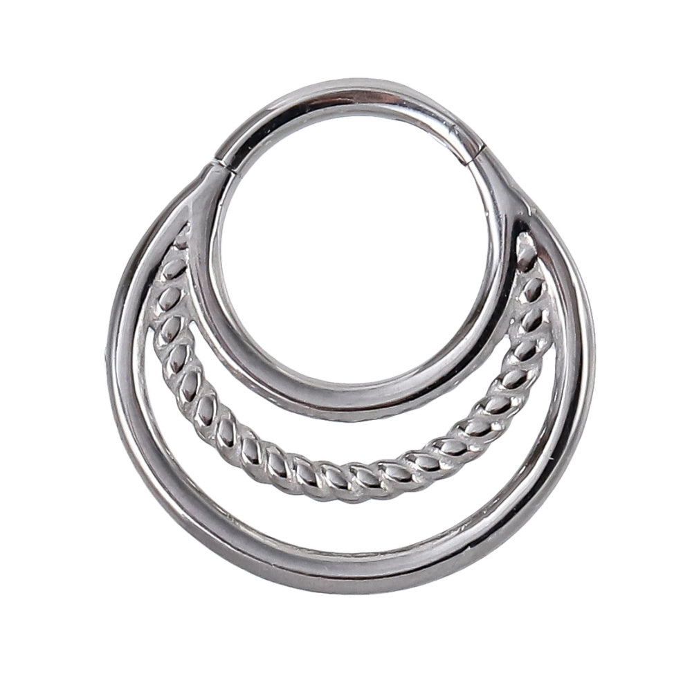 AAB Co stainless steel hinged BCR with rope and beads design
