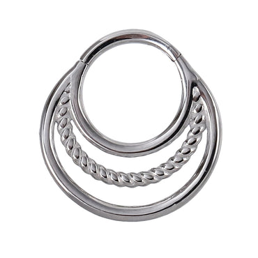 AAB Co stainless steel hinged BCR with rope and beads design
