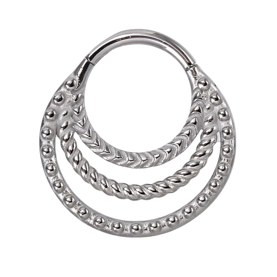 AAB Co stainless steel hinged BCR with rope and beads design
