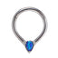 AAB Co stainless steel hinged BCR with drop shape blue opal
