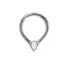BCM67 STAINLESS STEEL HINGED BCR WITH DROP SHAPE OPAL