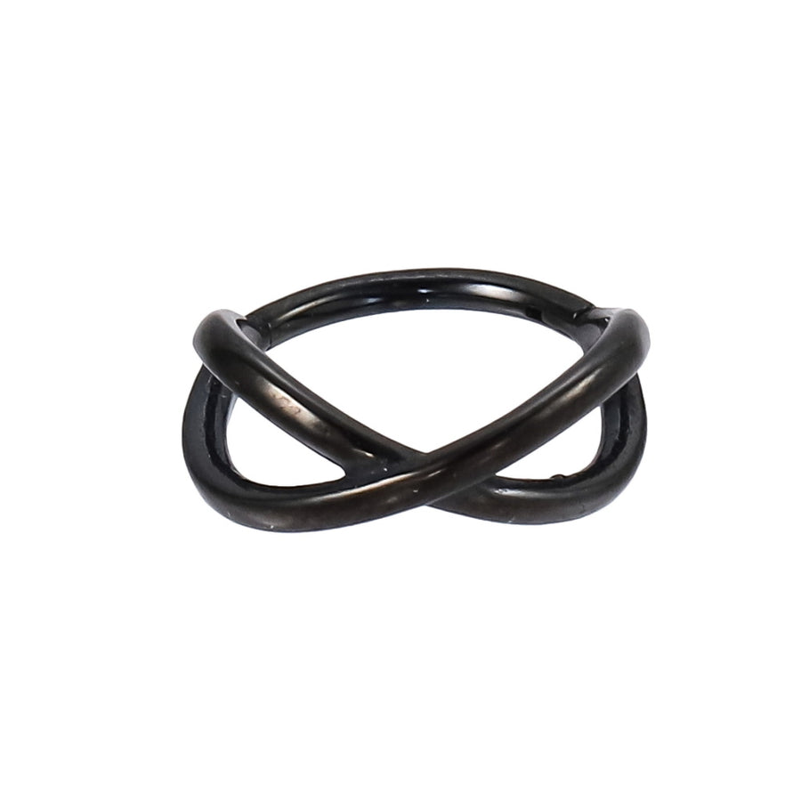 AAB Co stainless steel hinged BCR with X shape design in black finish
