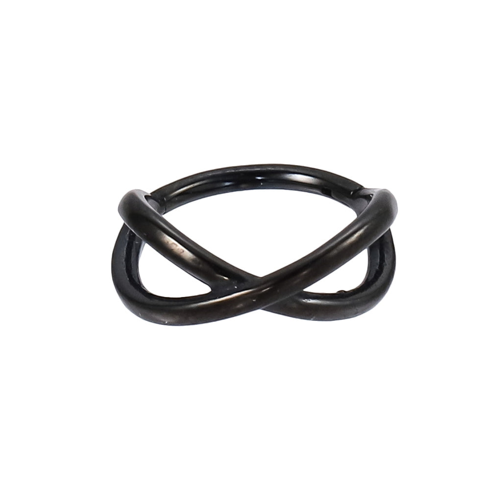 AAB Co stainless steel hinged BCR with X shape design in black finish
