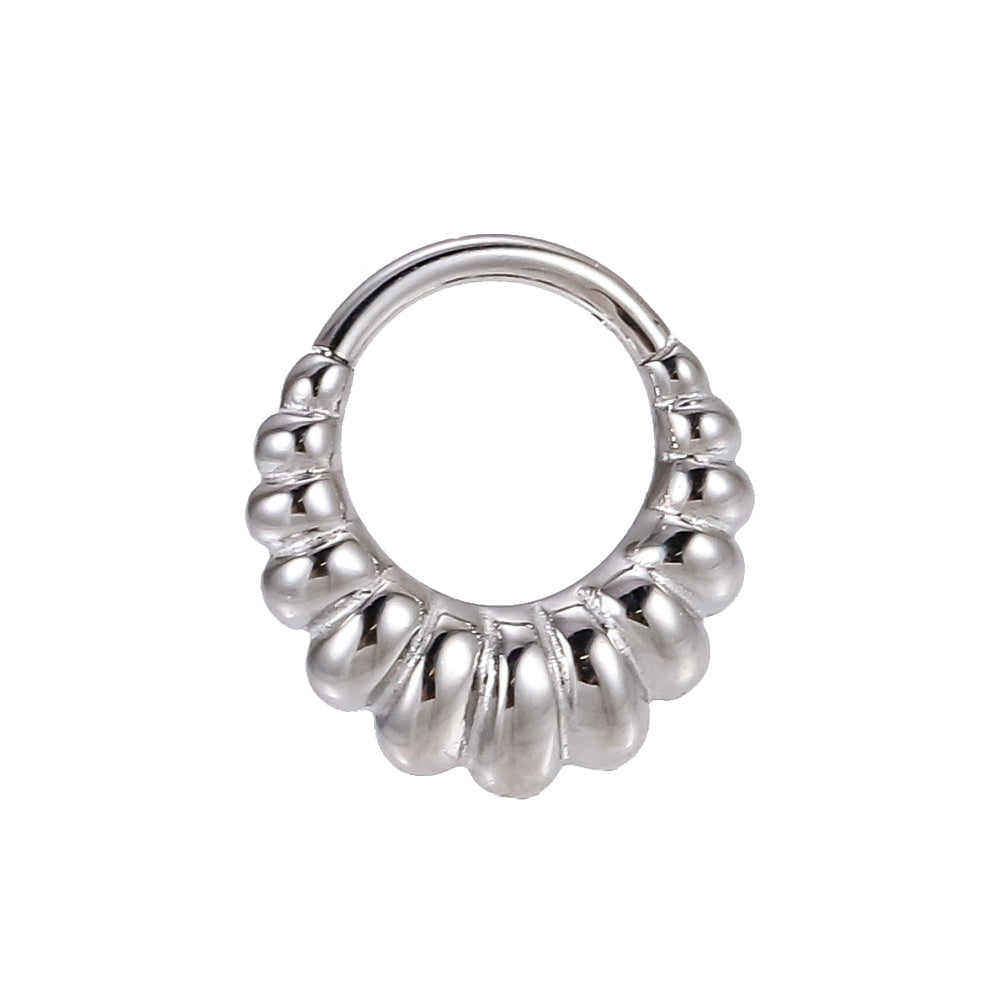 AAB Co stainless steel hinged BCR with beaded dome design

