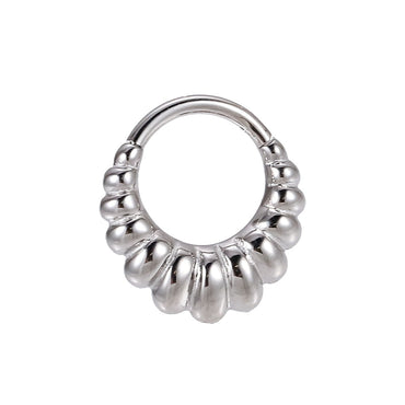 AAB Co stainless steel hinged BCR with beaded dome design
