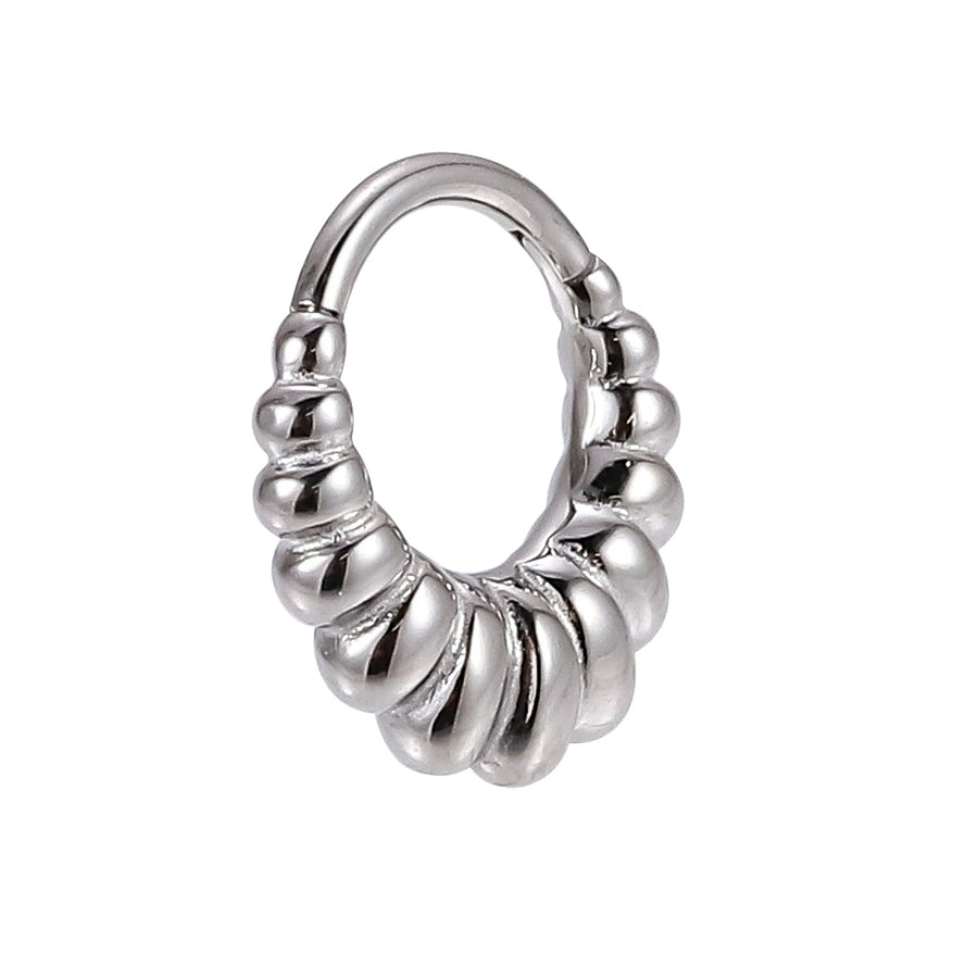 AAB Co stainless steel hinged BCR with beaded dome design
