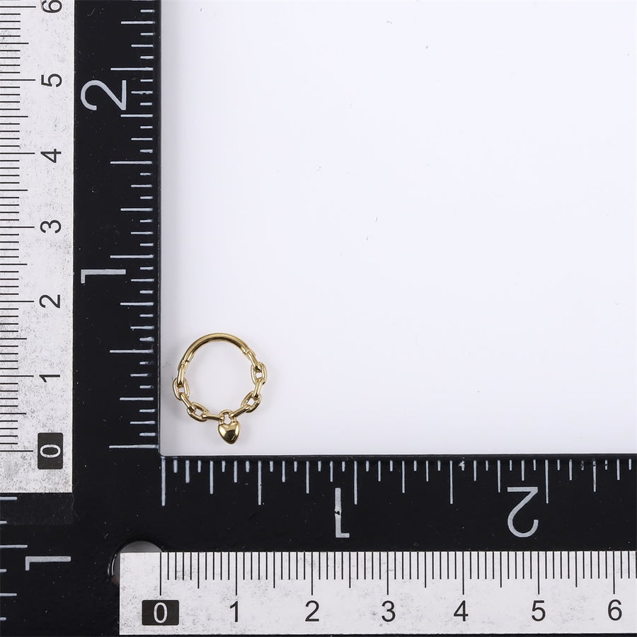 BCM74 STAINLESS STEEL HINGED BCR WITH HEART CHARM