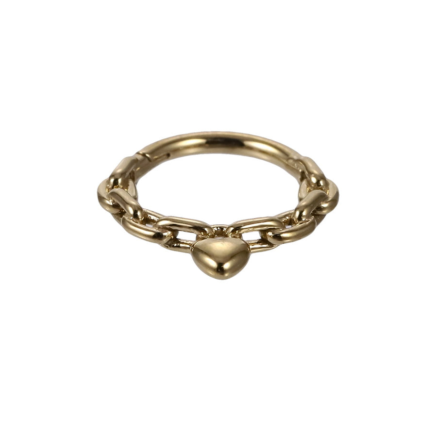 BCM74 STAINLESS STEEL HINGED BCR WITH HEART CHARM