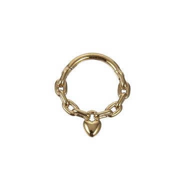 BCM74 STAINLESS STEEL HINGED BCR WITH HEART CHARM
