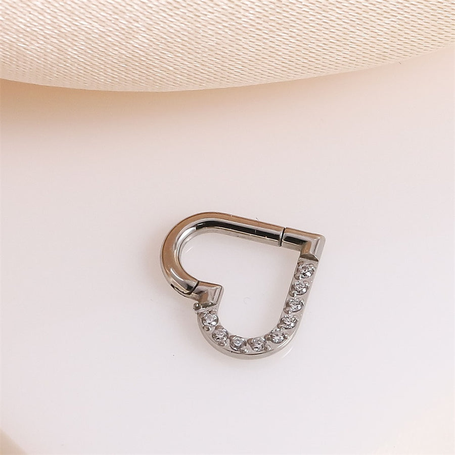 BCM75 STAINLESS STEEL HEART SHAPE HINGED BCR WITH CZ