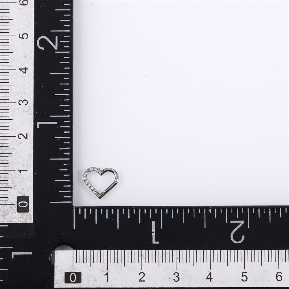 BCM75 STAINLESS STEEL HEART SHAPE HINGED BCR WITH CZ