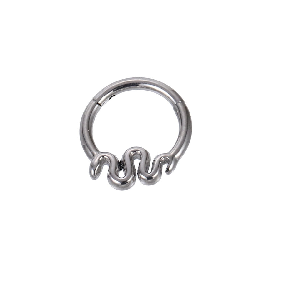 BCM76 STAINLESS STEEL HINGED BCR WITH SNAKE PATTERN